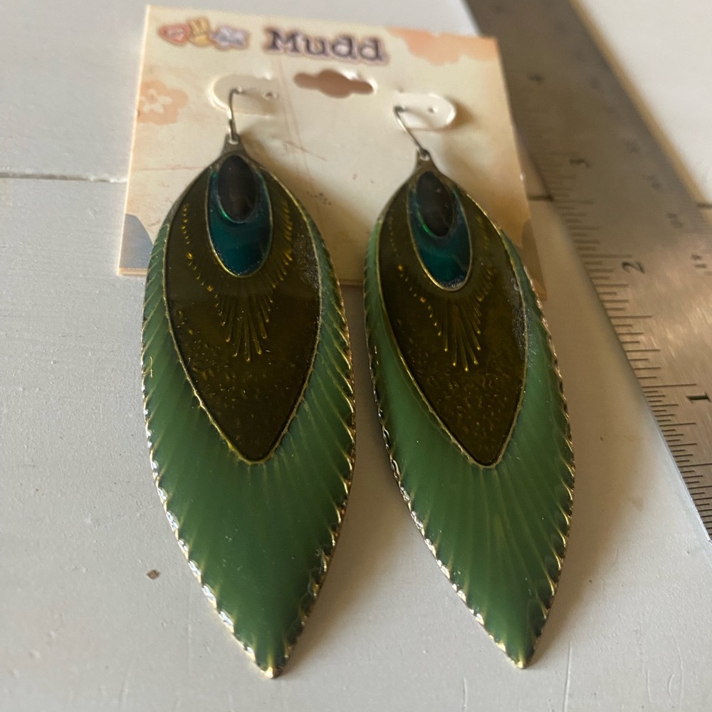 Peacock dangle earrings
